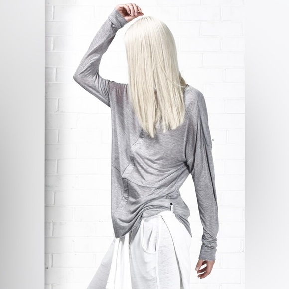 Revolve One Teaspoon Soho Fine Wool Grandpa Top Long Sleeves Grey Size Small - Picture 8 of 14